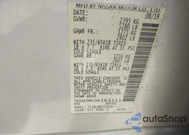 5N1AZ2MS7KN163411: 42268021