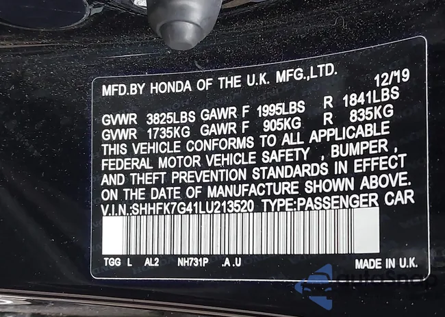 SHHFK7G41LU213520: 42268070