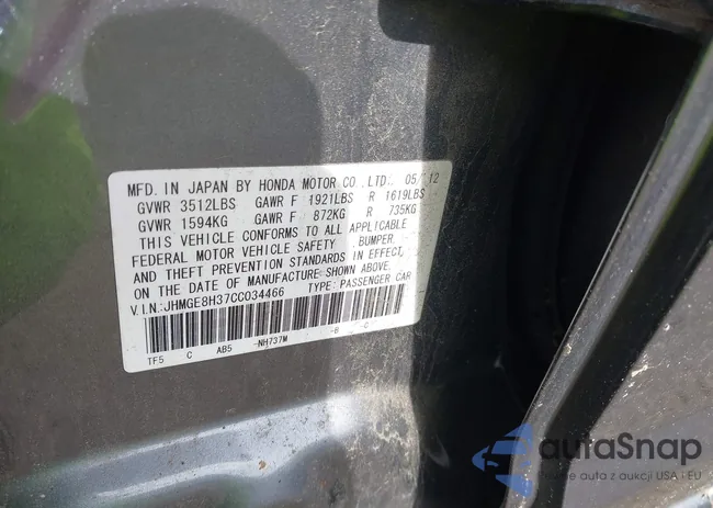 JHMGE8H37CC034466: 42268138