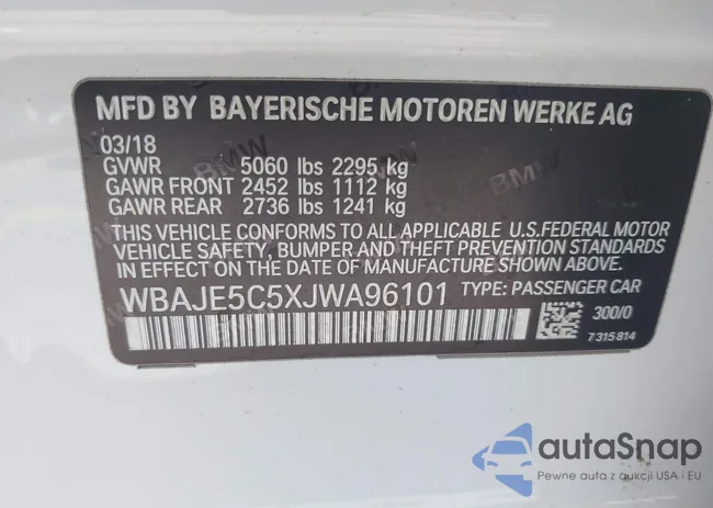 WBAJE5C5XJWA96101: 42268201