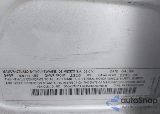 3VWPM71K89M342458: 42269467