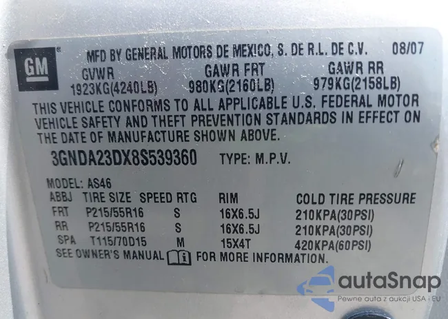 3GNDA23DX8S539360: 42269565