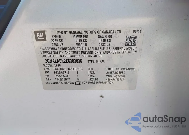 2GNALAEK2E6383036: 42269749