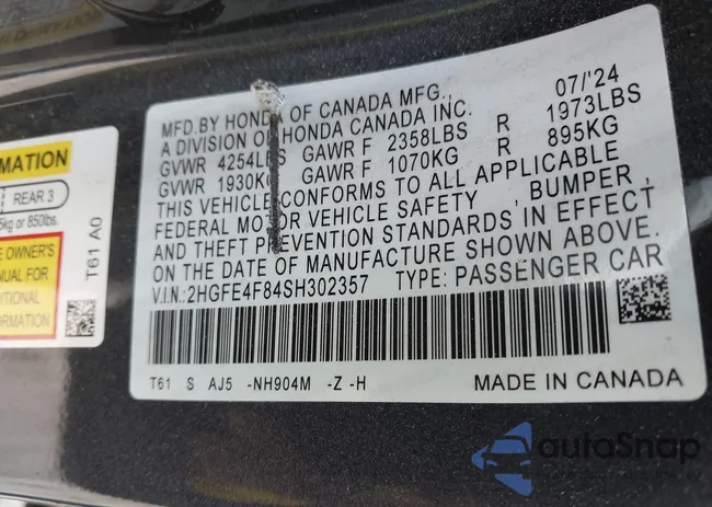 2HGFE4F84SH302357: 42269005