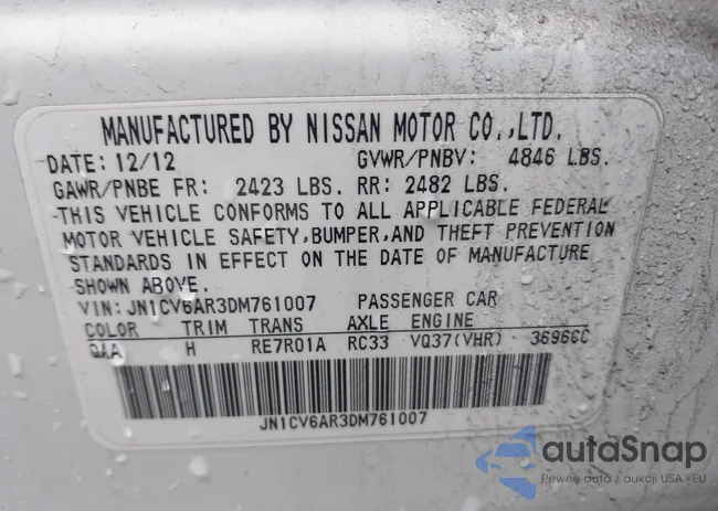 JN1CV6AR3DM761007: 42269074