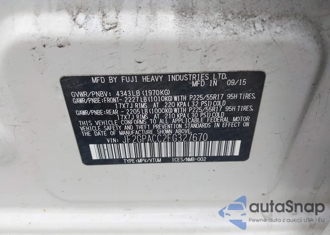 JF2GPACC2FG327670: 42269193