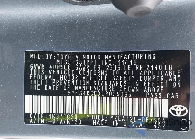 5YFS4RCEXLP035065: 42270387