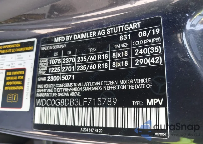 WDC0G8DB3LF715789: 42270498