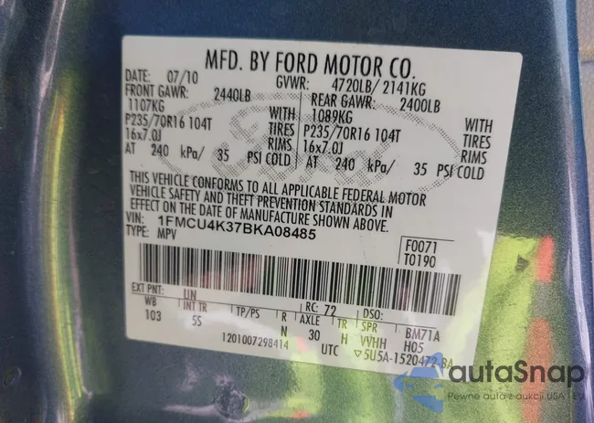 1FMCU4K37BKA08485: 42270500