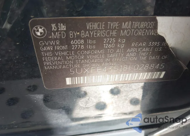 5UXFE43518L028845: 42270535