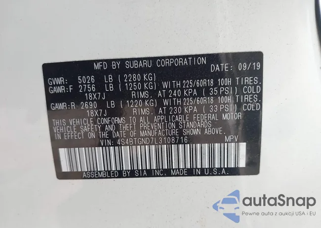 4S4BTGND7L3108716: 42269914