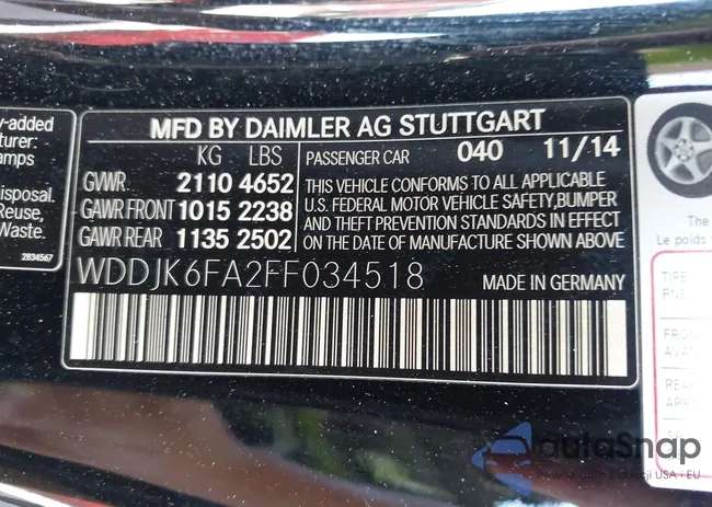 WDDJK6FA2FF034518: 42270267