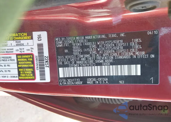 5TFUW5F17AX141573: 42271380