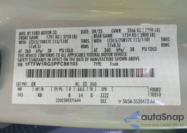 1FTFW1RG3PFC88103: 42271451