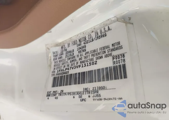 1FALP47V3VF131502: 42271566