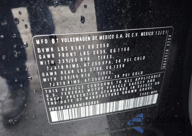 3VV3B7AX8NM060805: 42271670