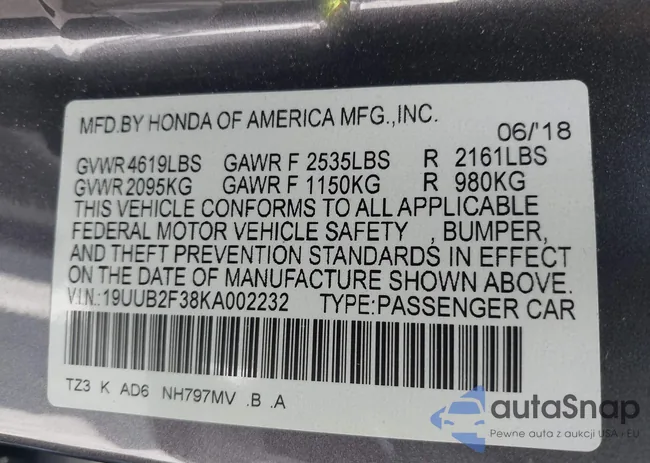 19UUB2F38KA002232: 42271717