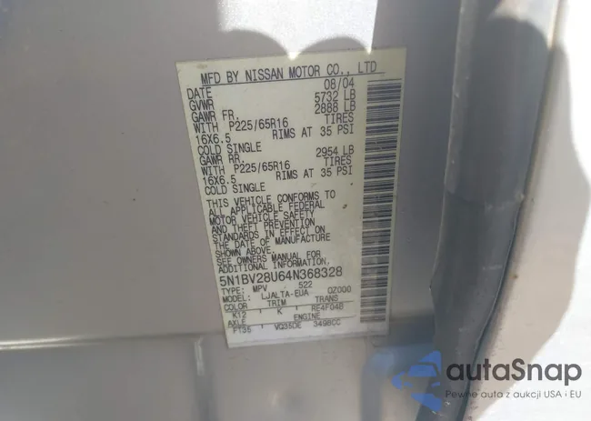 5N1BV28U64N368328: 42271719