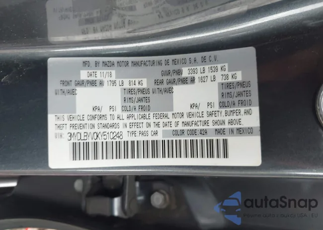 3MYDLBYV0KY510248: 42270903