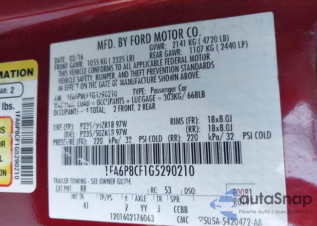 1FA6P8CF1G5290210: 42271069