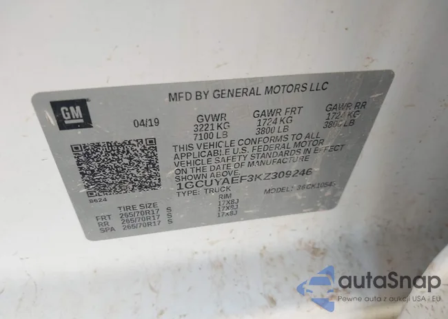 1GCUYAEF3KZ309246: 42271118