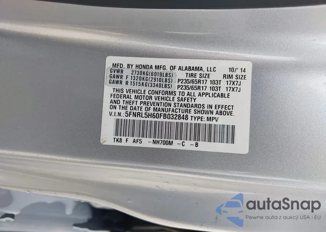 5FNRL5H60FB032848: 42271152