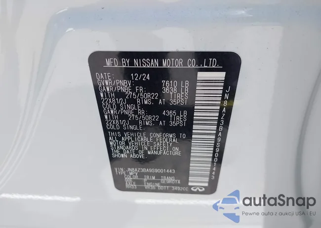 JN8AZ3BA9S9001443: 42272438