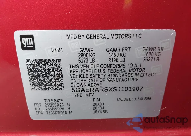 5GAERARSXSJ101907: 42272476