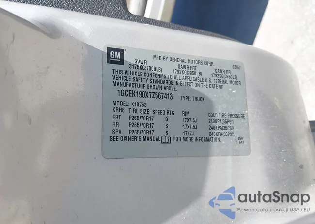 1GCEK190X7Z567413: 42272623