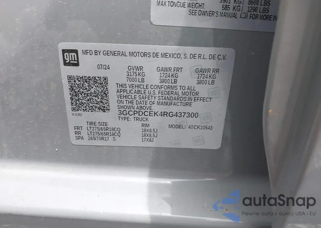 3GCPDCEK4RG437300: 42272677