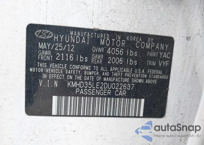 KMHD35LE2DU022637: 42272686