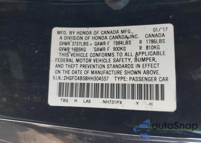 2HGFC4B58HH304557: 42272813