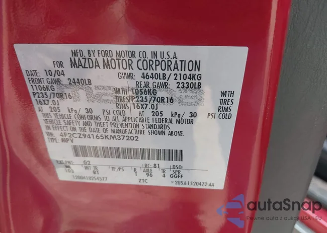 4F2CZ94165KM37202: 42271903