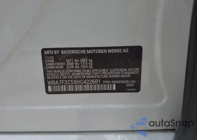 WBA7F2C5XHG422681: 42271953