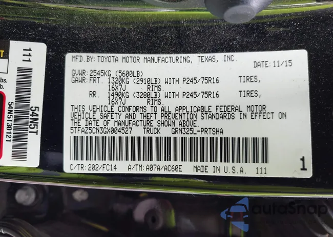 5TFAZ5CN3GX004527: 42271983