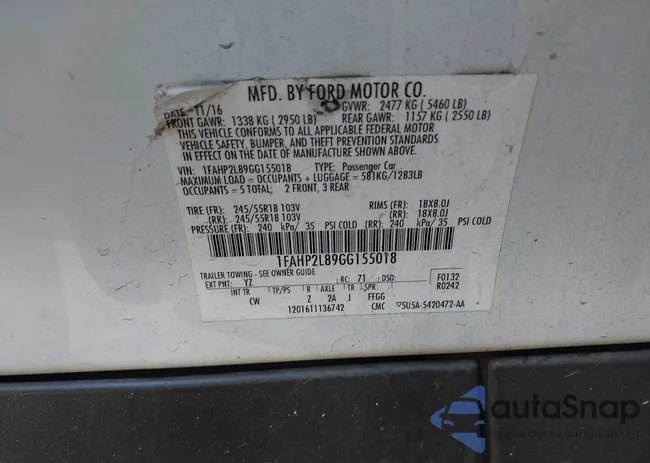 1FAHP2L89GG155018: 42272042