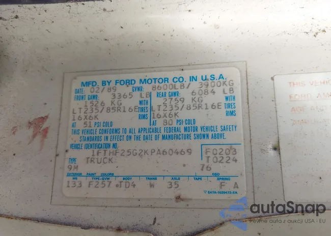 1FTHF25G2KPA60469: 42272167