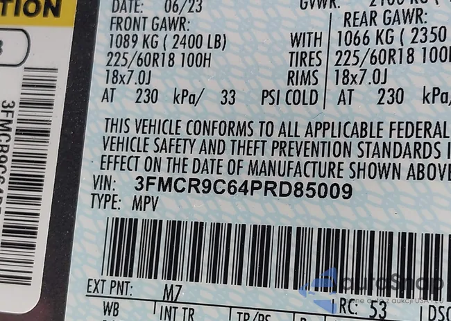 3FMCR9C64PRD85009: 42273756