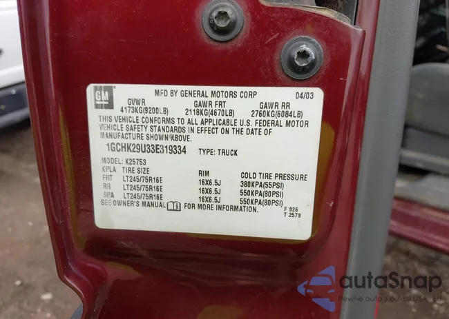 1GCHK29U33E319334: 42273834