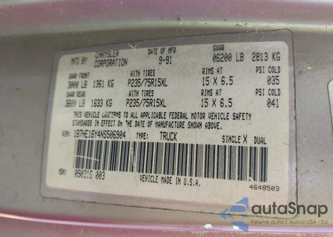 1B7HE16Y4NS506904: 42272957