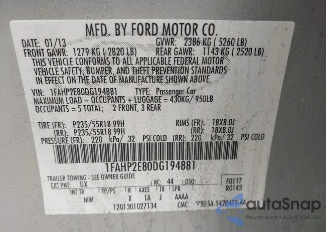 1FAHP2E80DG194881: 42274353