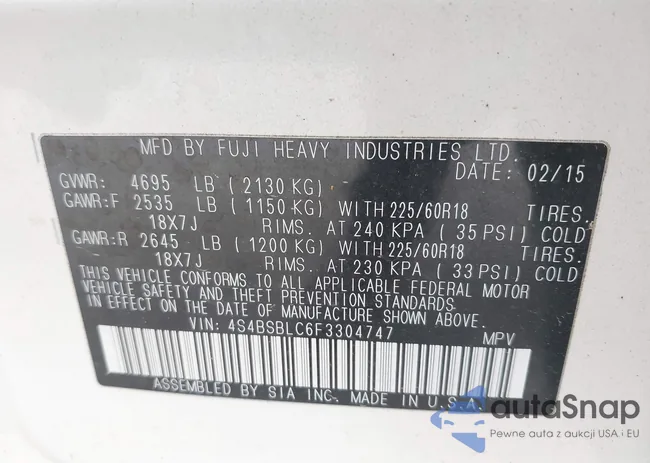 4S4BSBLC6F3304747: 42274477