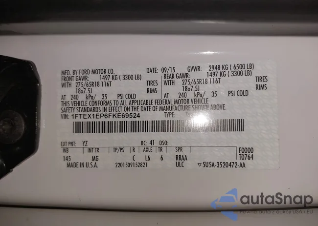 1FTEX1EP6FKE69524: 42274492