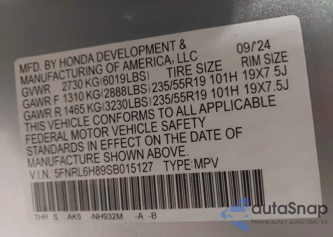 5FNRL6H89SB015127: 42274504