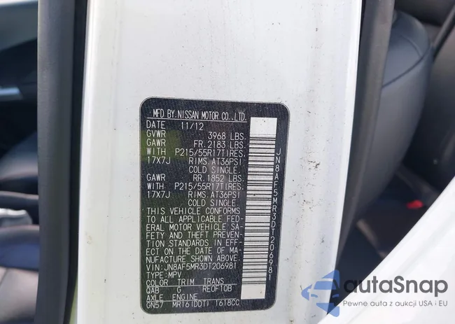 JN8AF5MR3DT206981: 42274555