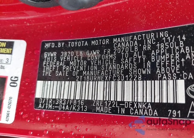 2T1BURHEXFC301228: 42274568