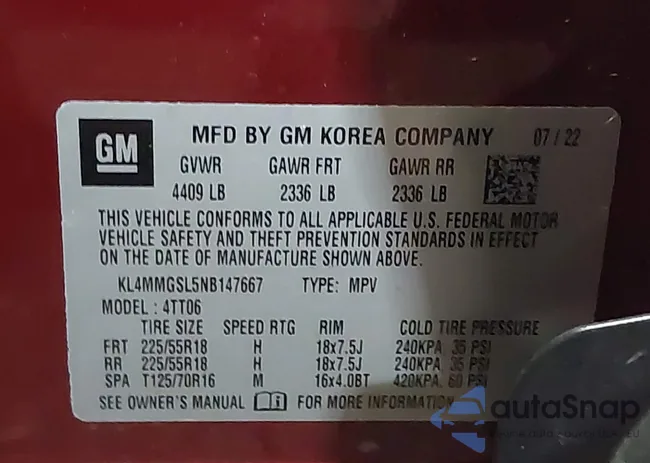 KL4MMGSL5NB147667: 42274694