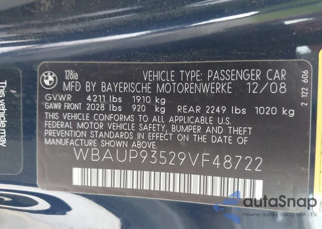 WBAUP93529VF48722: 42274781