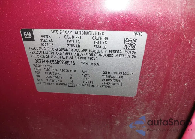 2CTFLWE53B6268015: 42273893