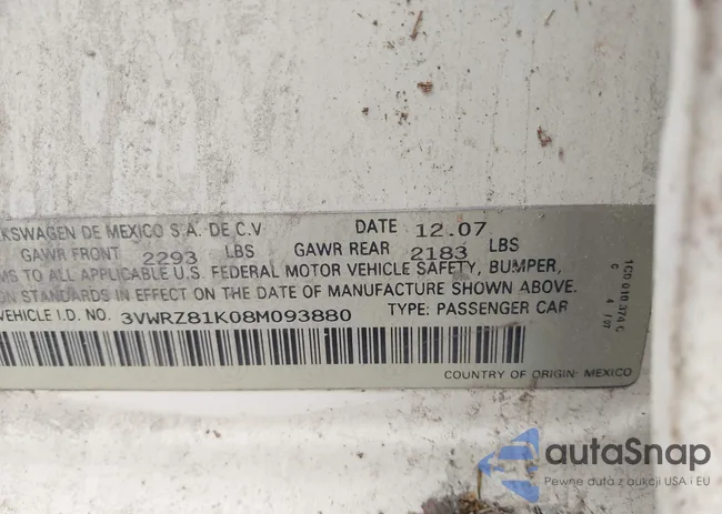 3VWRZ81K08M093880: 42273895